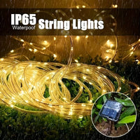 LED Solar String Lights Garden Waterproof Tube Rope Lamp Christmas Garland Fairy Lights For Outdoor Holiday Decoration Lighting