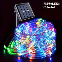 LED Solar String Lights Garden Waterproof Tube Rope Lamp Christmas Garland Fairy Lights For Outdoor Holiday Decoration Lighting