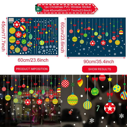 Christmas Window Stickers Merry Christmas Decorations for Home 2025 Christmas Wall Sticker Kids Room New Year Decoration 2026