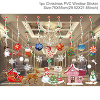 Christmas Window Stickers Merry Christmas Decorations for Home 2025 Christmas Wall Sticker Kids Room New Year Decoration 2026