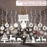 Christmas Window Stickers Merry Christmas Decorations for Home 2025 Christmas Wall Sticker Kids Room New Year Decoration 2026