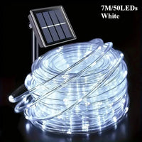 LED Solar String Lights Garden Waterproof Tube Rope Lamp Christmas Garland Fairy Lights For Outdoor Holiday Decoration Lighting