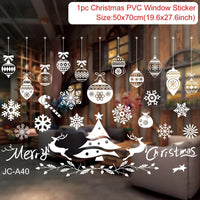 Christmas Window Stickers Merry Christmas Decorations for Home 2025 Christmas Wall Sticker Kids Room New Year Decoration 2026