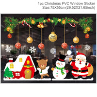 Christmas Window Stickers Merry Christmas Decorations for Home 2025 Christmas Wall Sticker Kids Room New Year Decoration 2026