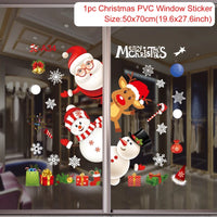 Christmas Window Stickers Merry Christmas Decorations for Home 2025 Christmas Wall Sticker Kids Room New Year Decoration 2026