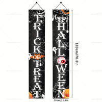 Halloween Decorations Outdoor Indoor Wellcome Banners Porch Hanging Signs for Front Door Outside Yard Garland Party Supplies