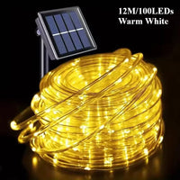 LED Solar String Lights Garden Waterproof Tube Rope Lamp Christmas Garland Fairy Lights For Outdoor Holiday Decoration Lighting