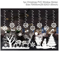 Christmas Window Stickers Merry Christmas Decorations for Home 2025 Christmas Wall Sticker Kids Room New Year Decoration 2026