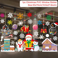 Christmas Window Stickers Merry Christmas Decorations for Home 2025 Christmas Wall Sticker Kids Room New Year Decoration 2026
