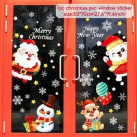 Christmas Window Stickers Merry Christmas Decorations for Home 2025 Christmas Wall Sticker Kids Room New Year Decoration 2026