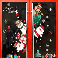 Christmas Window Stickers Merry Christmas Decorations for Home 2025 Christmas Wall Sticker Kids Room New Year Decoration 2026