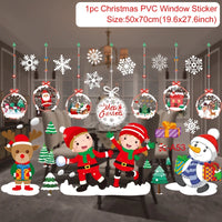 Christmas Window Stickers Merry Christmas Decorations for Home 2025 Christmas Wall Sticker Kids Room New Year Decoration 2026
