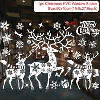 Christmas Window Stickers Merry Christmas Decorations for Home 2025 Christmas Wall Sticker Kids Room New Year Decoration 2026